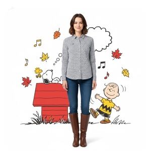 Pearly Gates x Peanuts Collab Snoopy Button Collared Shirt - Size 4